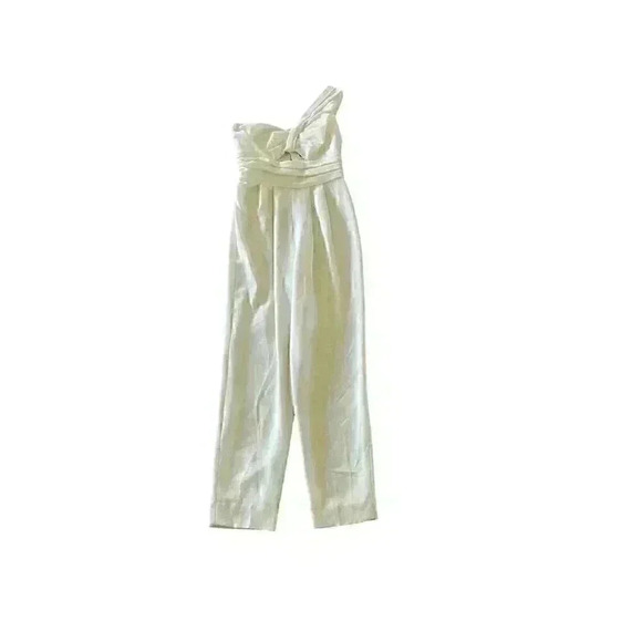 NWT ALC Athena Women White One Shoulder Cutout Delight Jumpsuit Size 4 - Picture 3 of 15